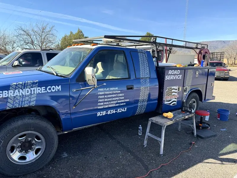 Big Brand Tire & Service branded road service truck