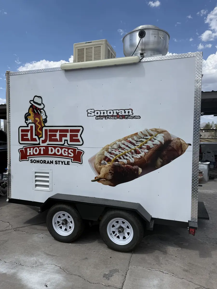 Full trailer wrap for El Jefe Hot Dogs